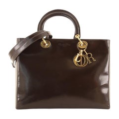 Christian Dior Vintage Lady Dior Bag Patent Large
