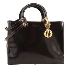 Christian Dior Vintage Lady Dior Bag Patent Large