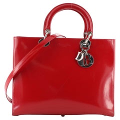 Sac Christian Dior Vintage Lady Dior verni grand format