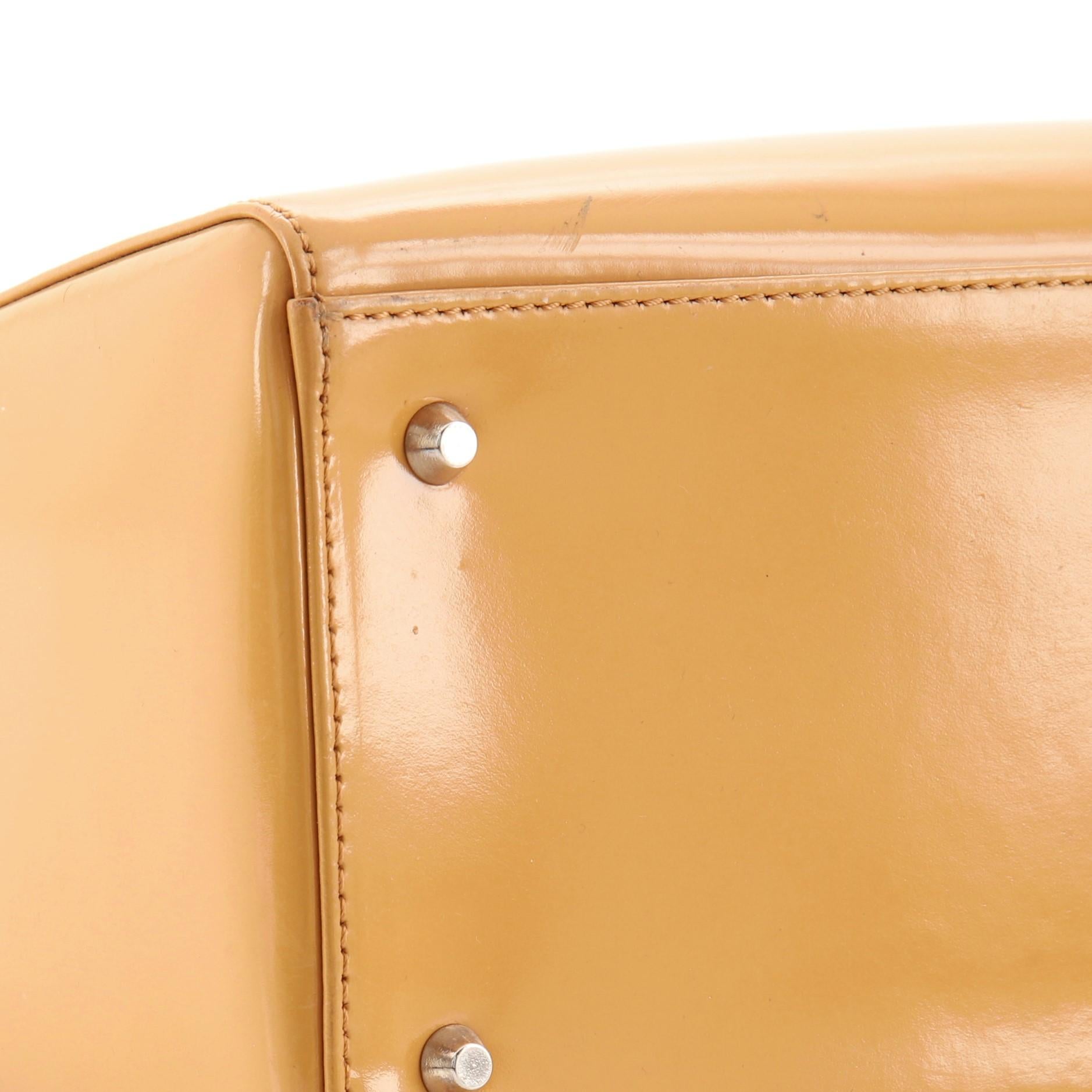Brown Christian Dior Vintage Lady Dior Bag Patent Medium