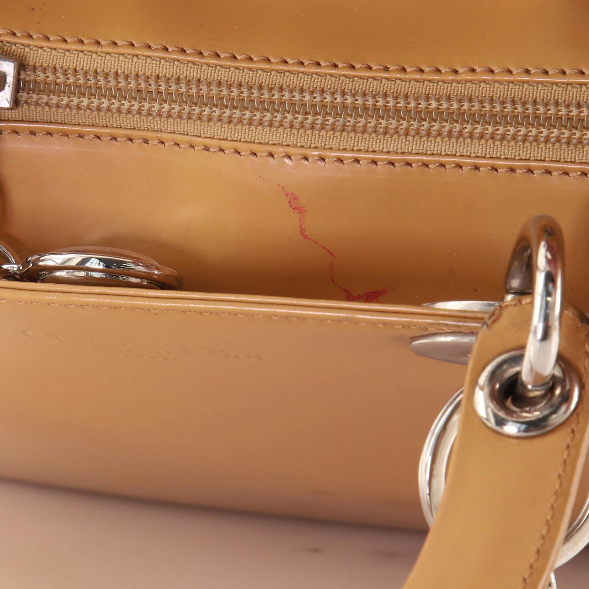 Christian Dior Vintage Lady Dior Bag Patent Medium In Good Condition In NY, NY