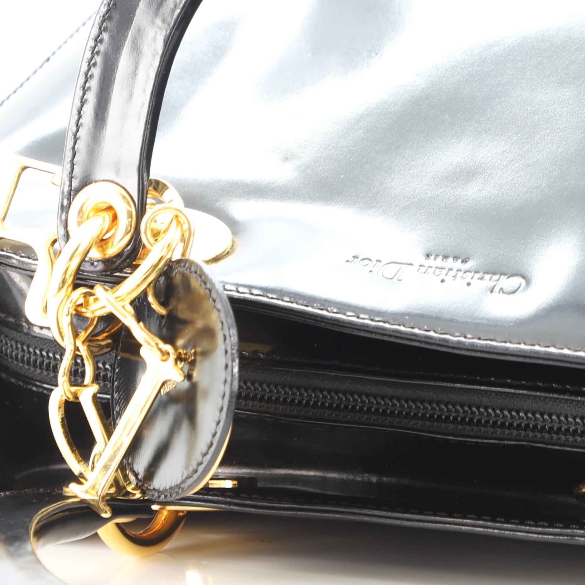 Christian Dior Vintage Lady Dior Bag Patent Medium 2