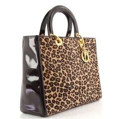 Christian Dior Vintage Lady Dior Sac Pony Hair with Patent Large