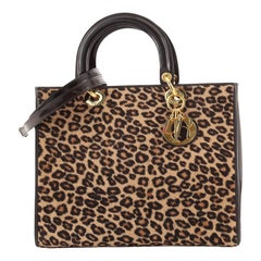 Christian Dior Vintage Lady Dior Bag Pony Hair with Patent Large