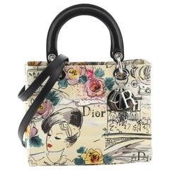 Christian Dior  Vintage Lady Dior Bag Printed Canvas Medium