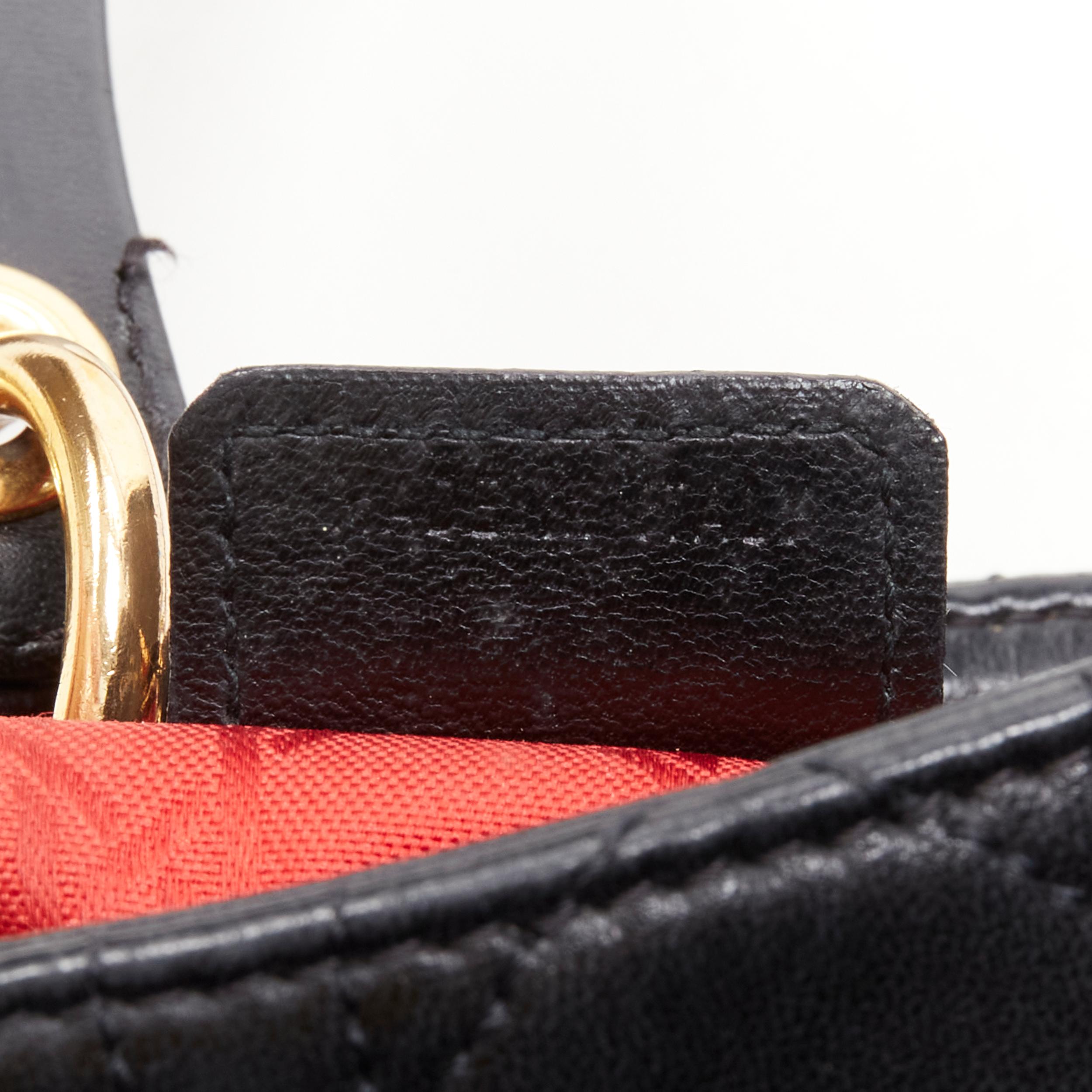 CHRISTIAN DIOR Vintage Lady Dior black cannage gold charm crossbody satchel bag 5