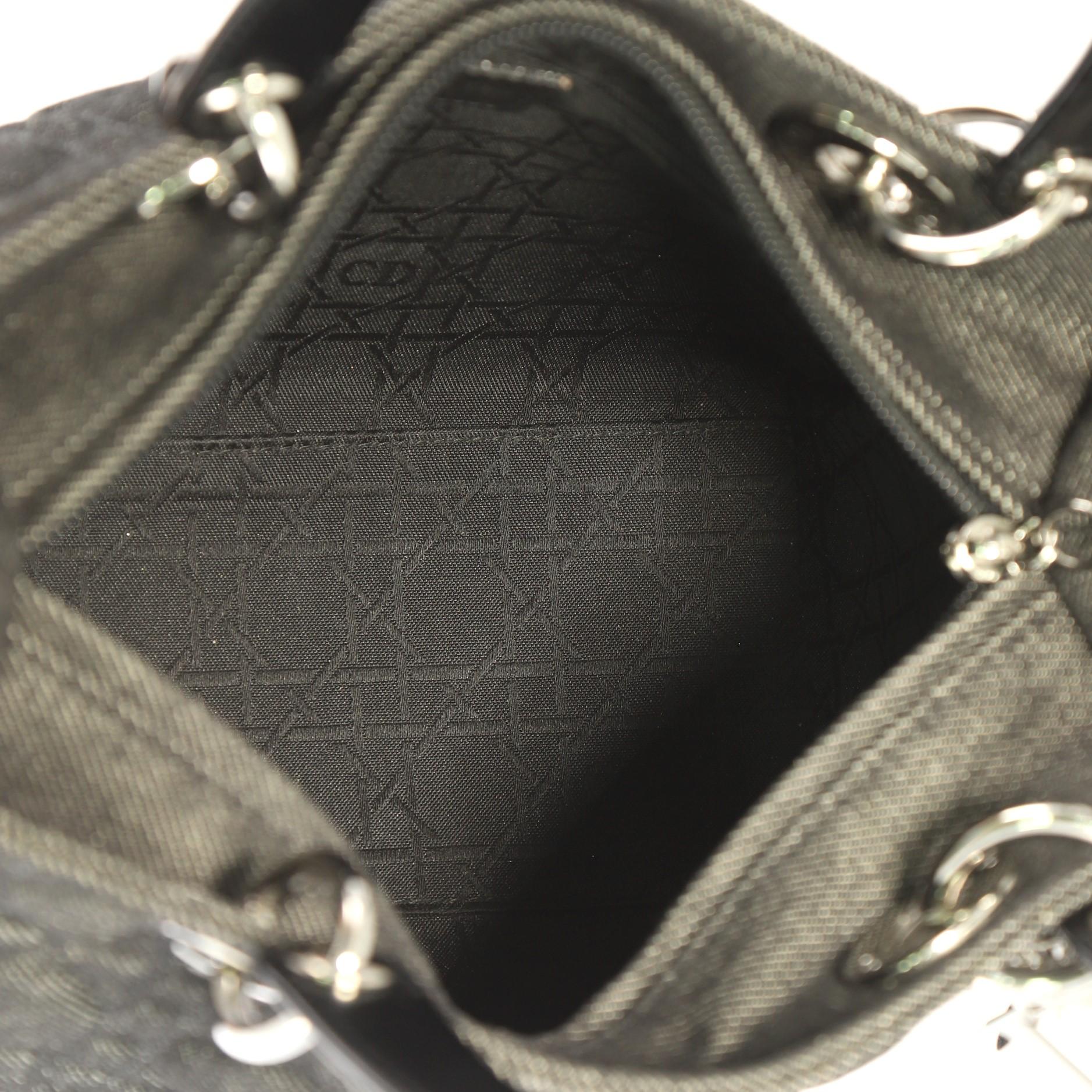 Christian Dior Vintage Lady Dior Handbag Cannage Quilt Denim Medium In Good Condition In NY, NY