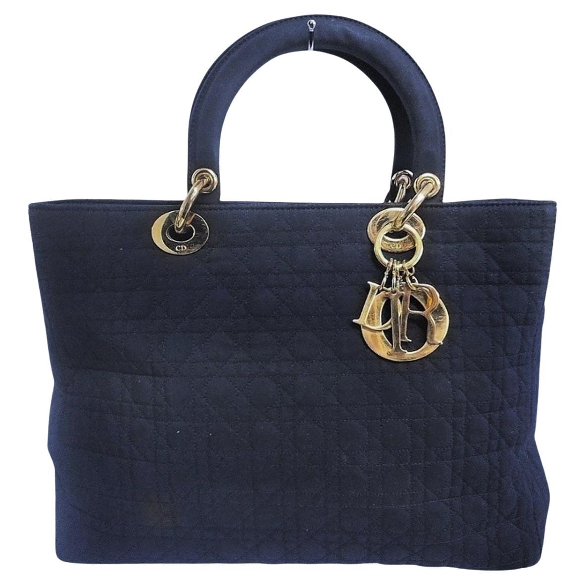 Christian Dior Vintage Lady Dior Nylon Cannage Tote