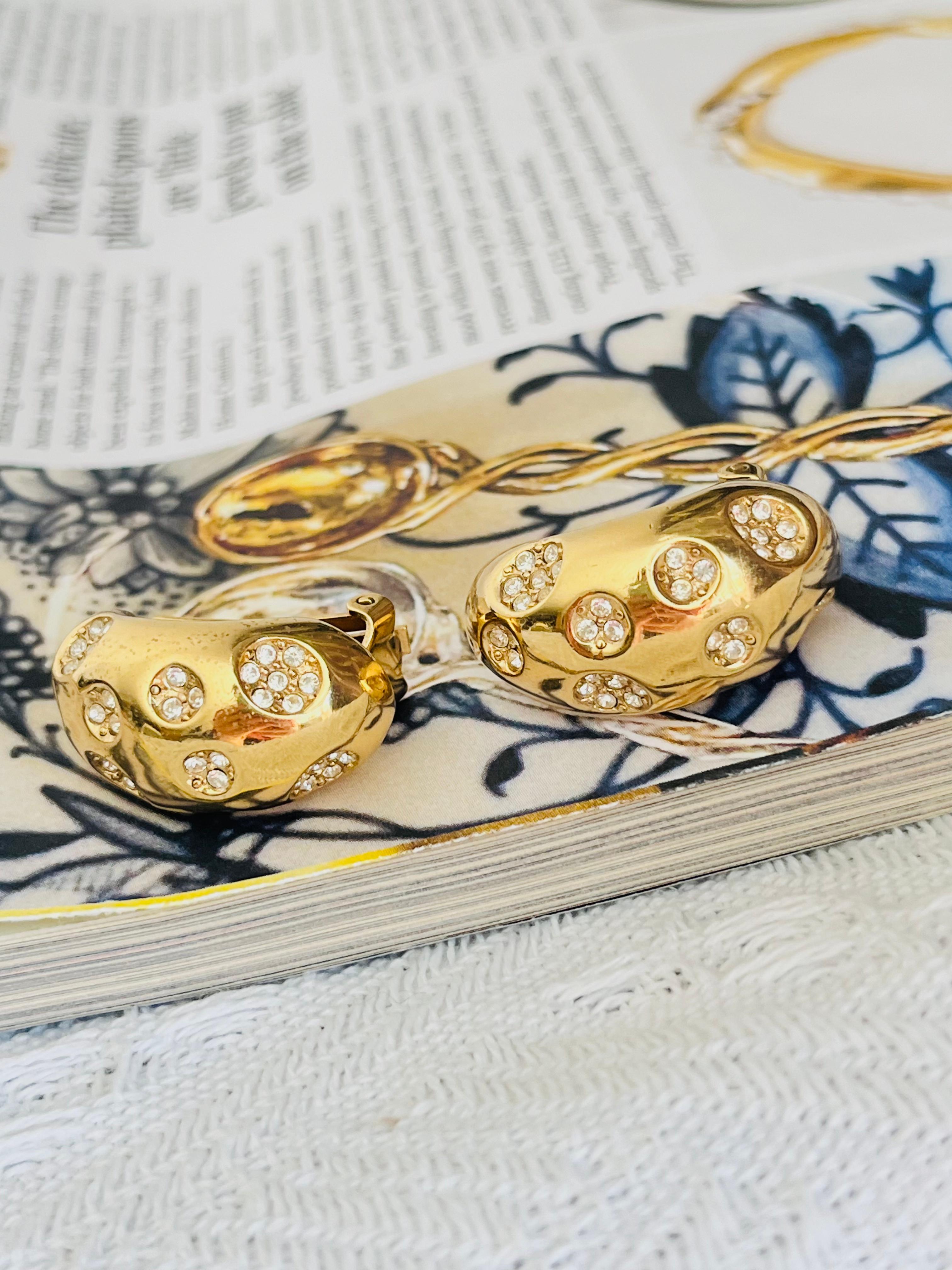 Christian Dior Vintage Large Glow Cluster Kristalle Kreis Hoop Dome Ohrringe im Zustand „Hervorragend“ im Angebot in Wokingham, England