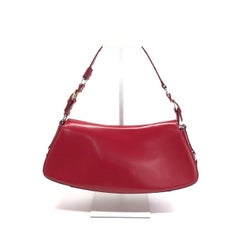 Christian Dior Vintage Leather Bondage Bag Red Calfskin Leather by John Galliano