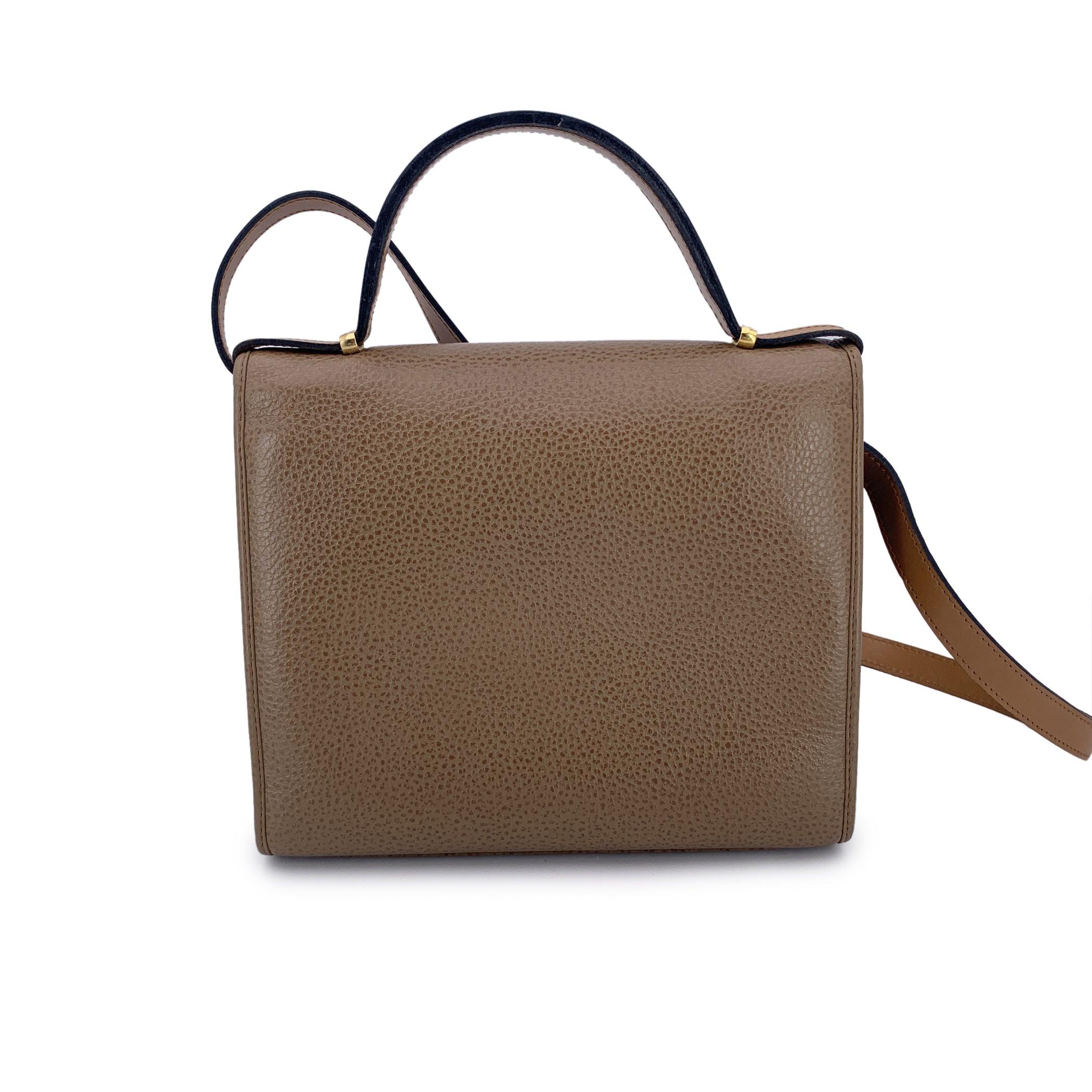 Christian Dior Vintage Light Brown Leather 2 Way Bag Shoulder Bag In Good Condition For Sale In Rome, Rome