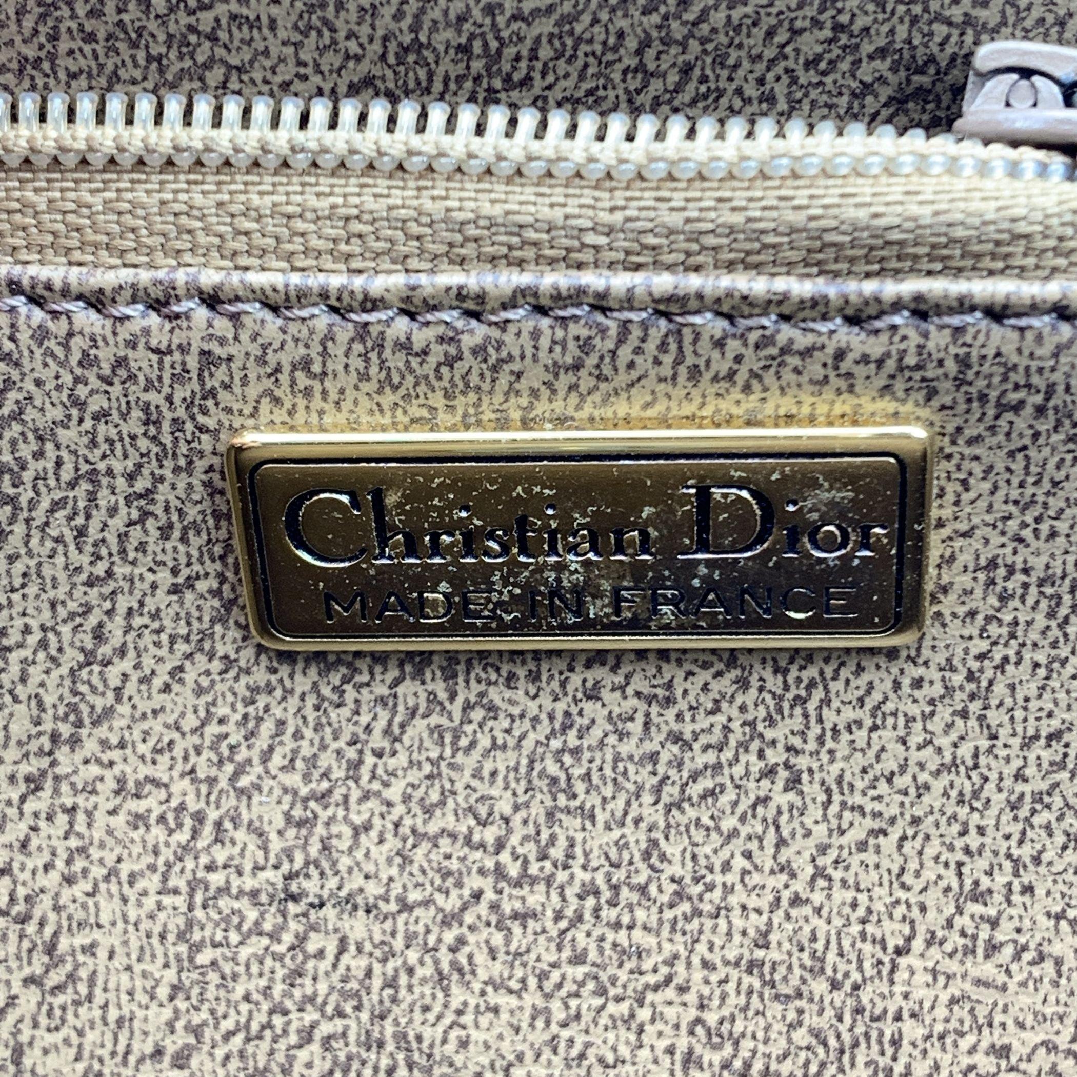 Christian Dior Vintage Light Brown Leather 2 Way Bag Shoulder Bag For Sale 2