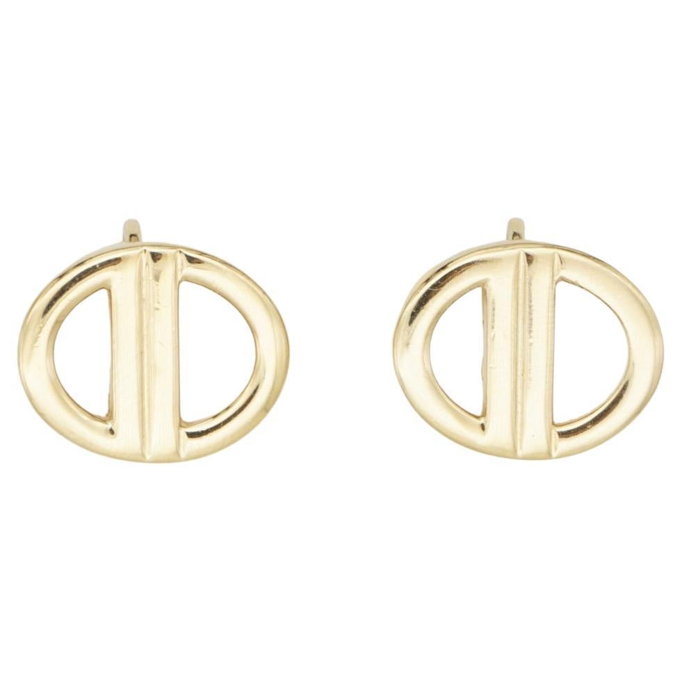 Christian Dior Vintage Logo CD Monogram Hallmark Classic Openwork Clip Earrings For Sale