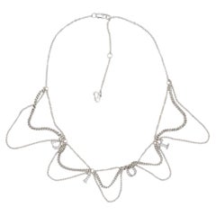 Christian Dior Vintage Logotipo Monograma Cristales Encanto Trío Borla Collar Plata