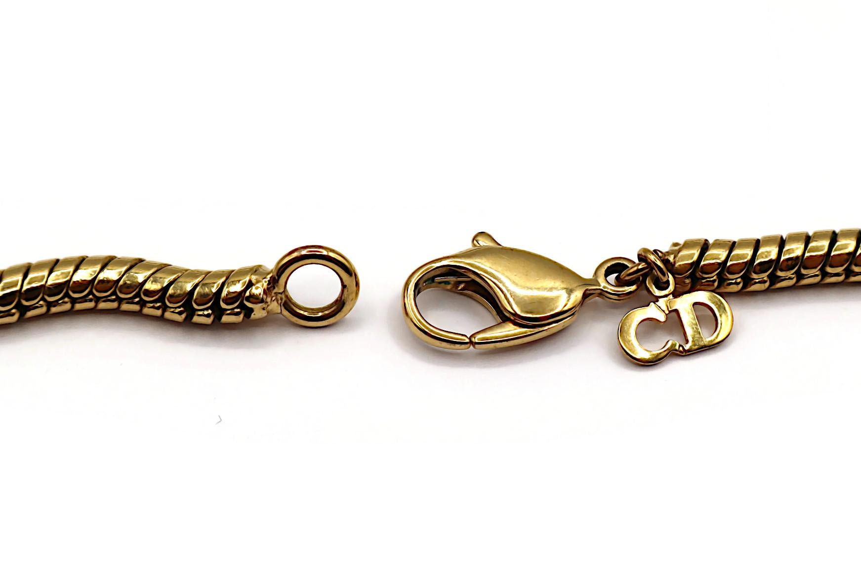 CHRISTIAN DIOR Vintage Massive Gold Tone CD Logo Pendant Necklace For Sale 12