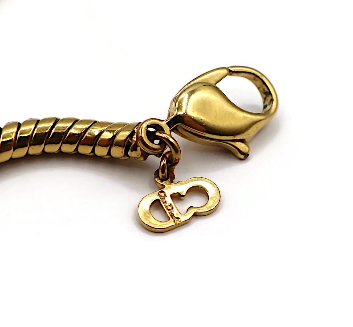 CHRISTIAN DIOR Vintage Massive Gold Tone CD Logo Pendant Necklace For Sale 15