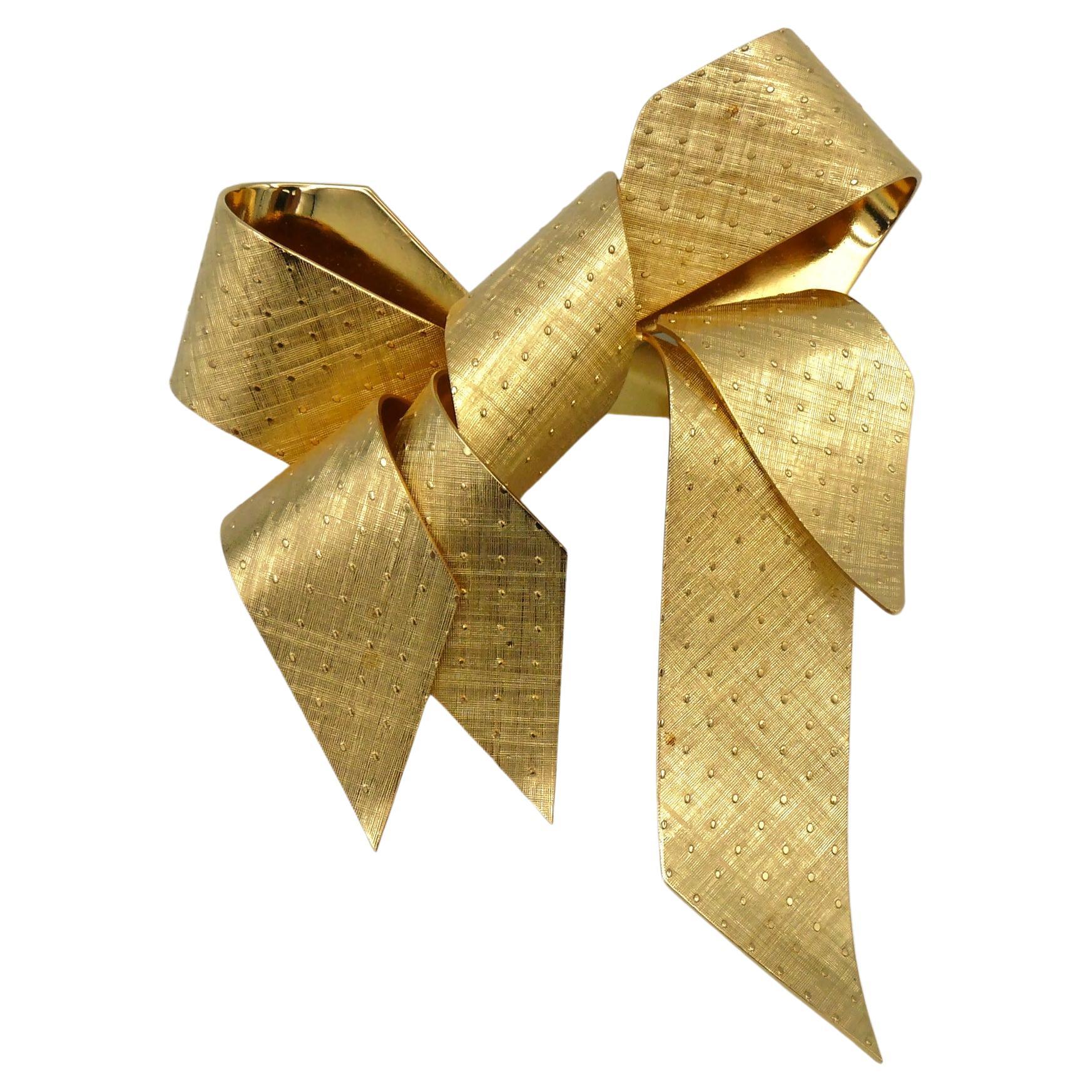 Christian Dior Vintage Massive Ribbon Bow Brooch For Sale