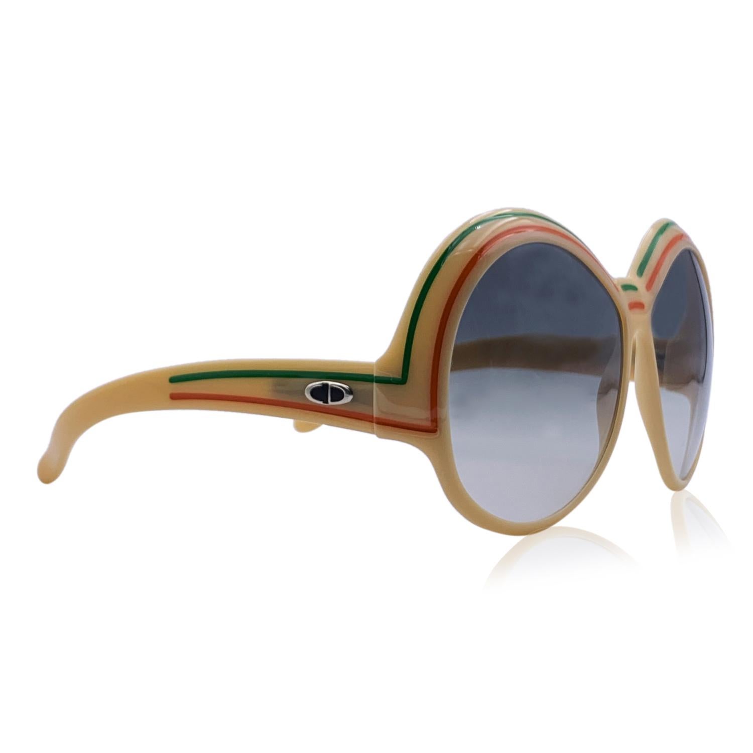 Christian Dior Vintage Mint Beige Oversize Sunglasses 2040 65mm 130mm In New Condition In Rome, Rome