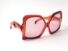 Christian Dior Vintage Miss Dior Candy Red Oversized Optyl Sunglasses, 1970s