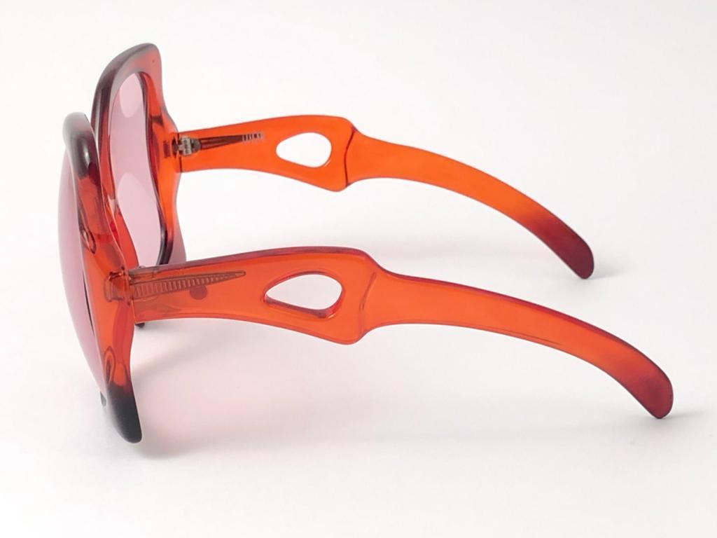 Christian Dior Vintage Miss Dior Candy Red Oversized Optyl Sunglasses, 1970s For Sale 1
