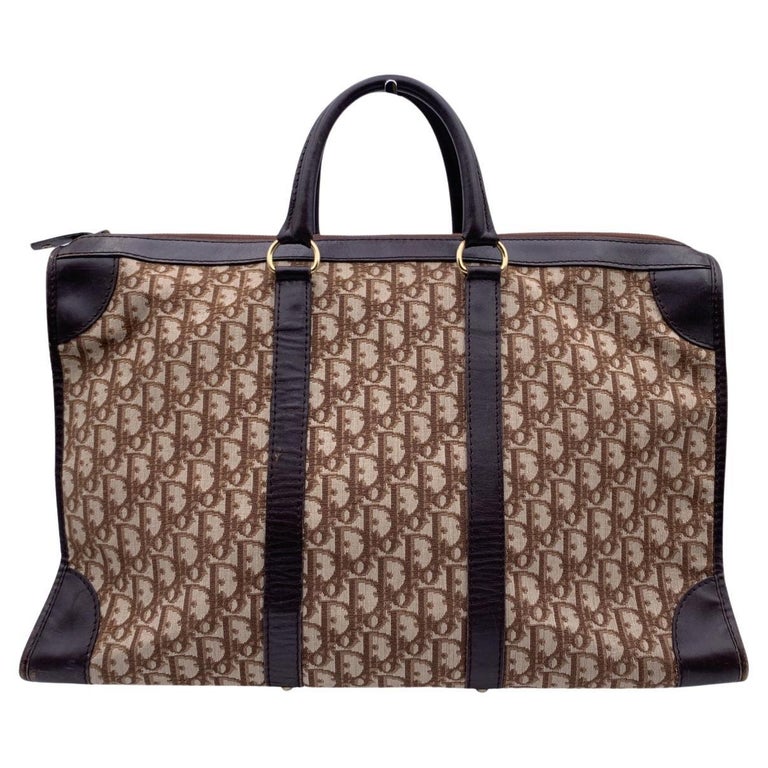 Christian Dior Vintage Monogram Brown Travel Unisex Weekender Bag at ...