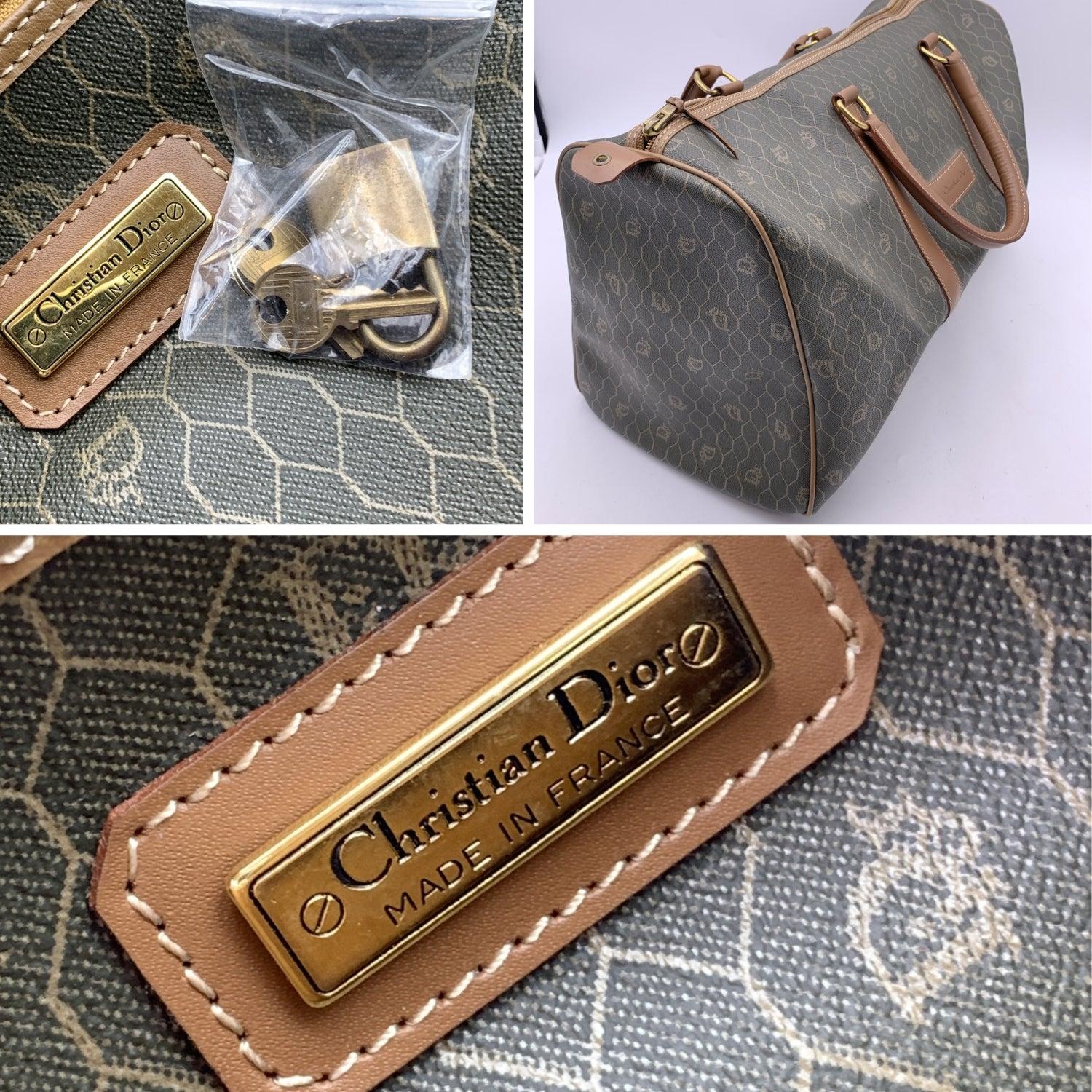 Christian Dior Vintage Monogram Duffle Travel Unisex Bag Handbag For Sale 1