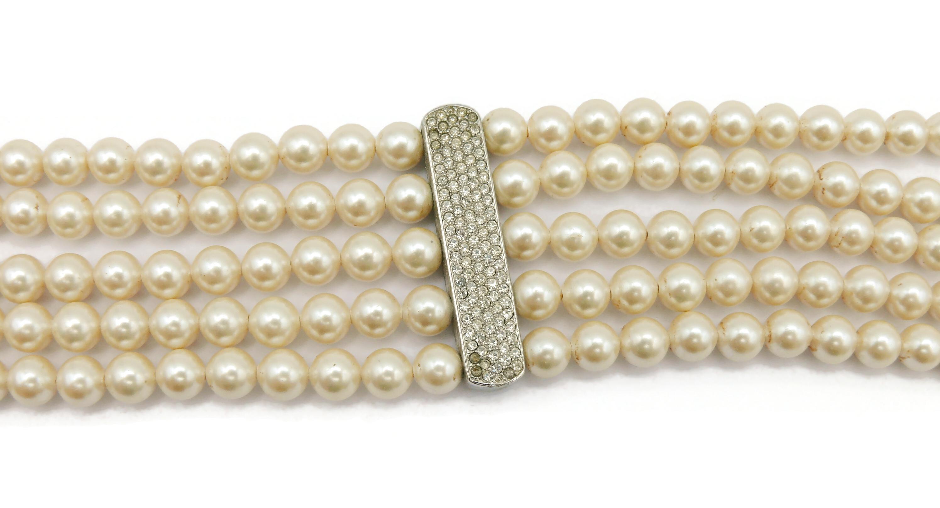 Women's CHRISTIAN DIOR Vintage Multi-Strand Faux Pearl Necklace For Sale