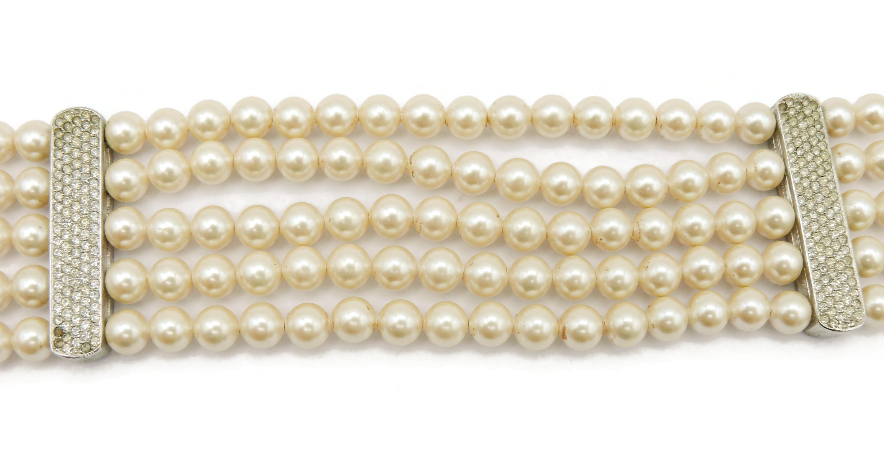 CHRISTIAN DIOR Vintage Multi-Strand Faux Pearl Necklace 1