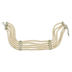 CHRISTIAN DIOR Used Multi-Strand Faux Pearl Necklace