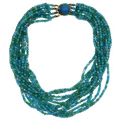 CHRISTIAN DIOR Collier vintage multibrins, 1966