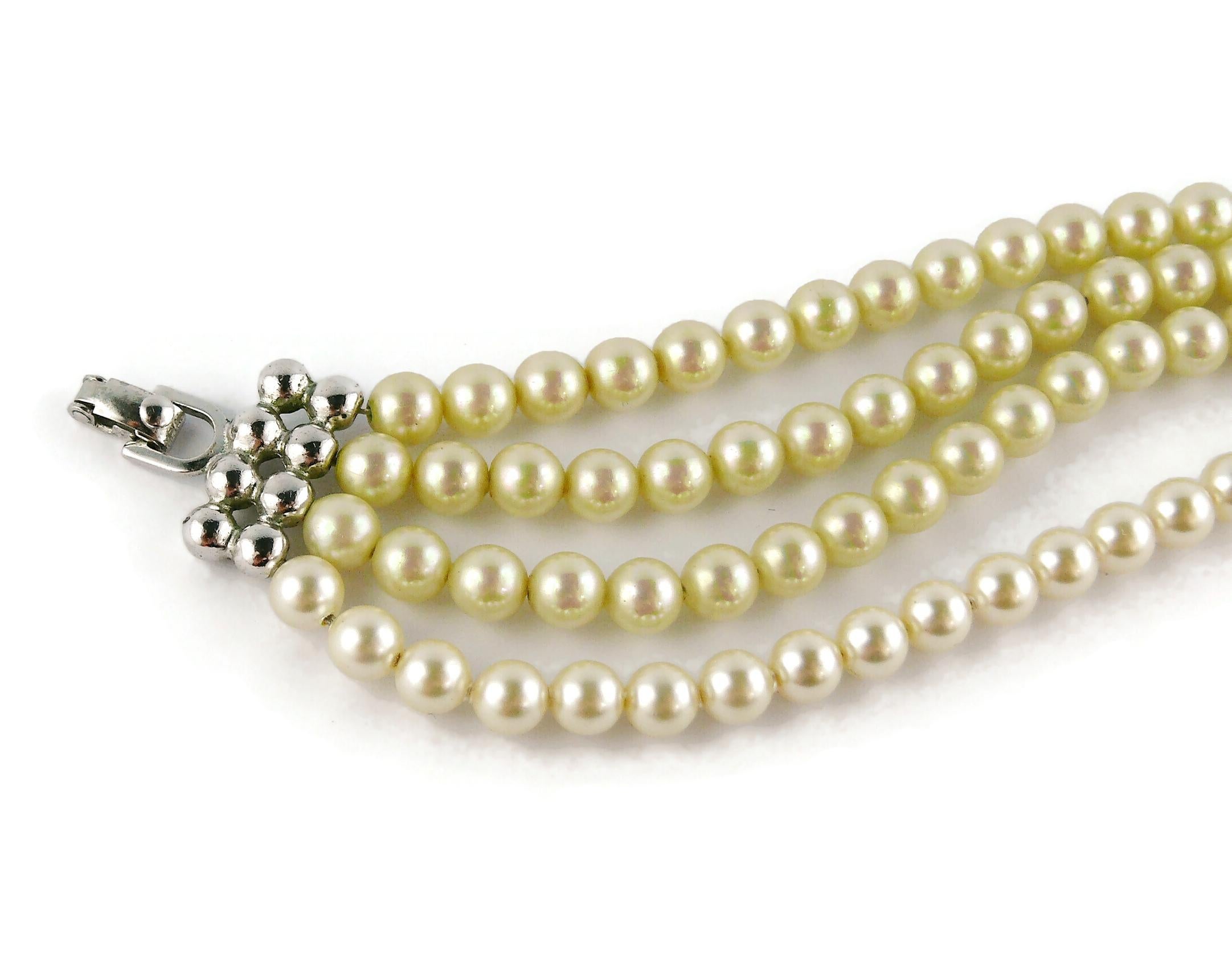 multi strand pearl necklace choker