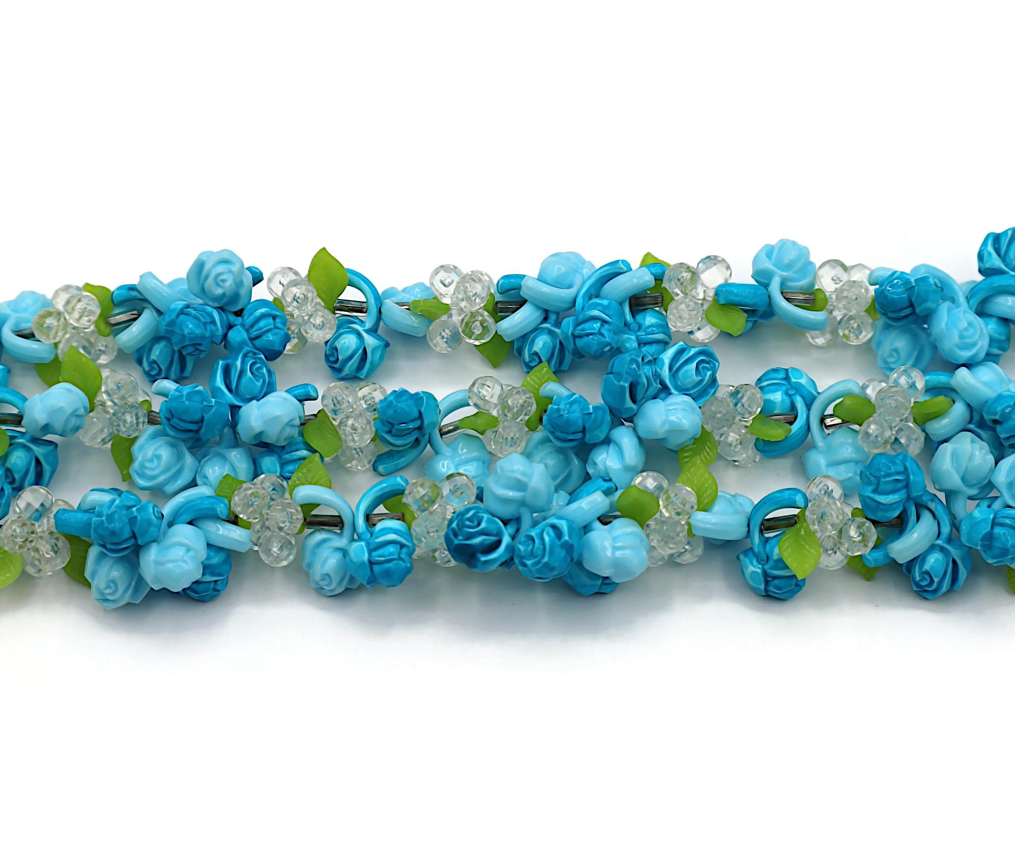 CHRISTIAN DIOR Vintage Multi-Strand Resin Floral Necklace 1966 For Sale 7