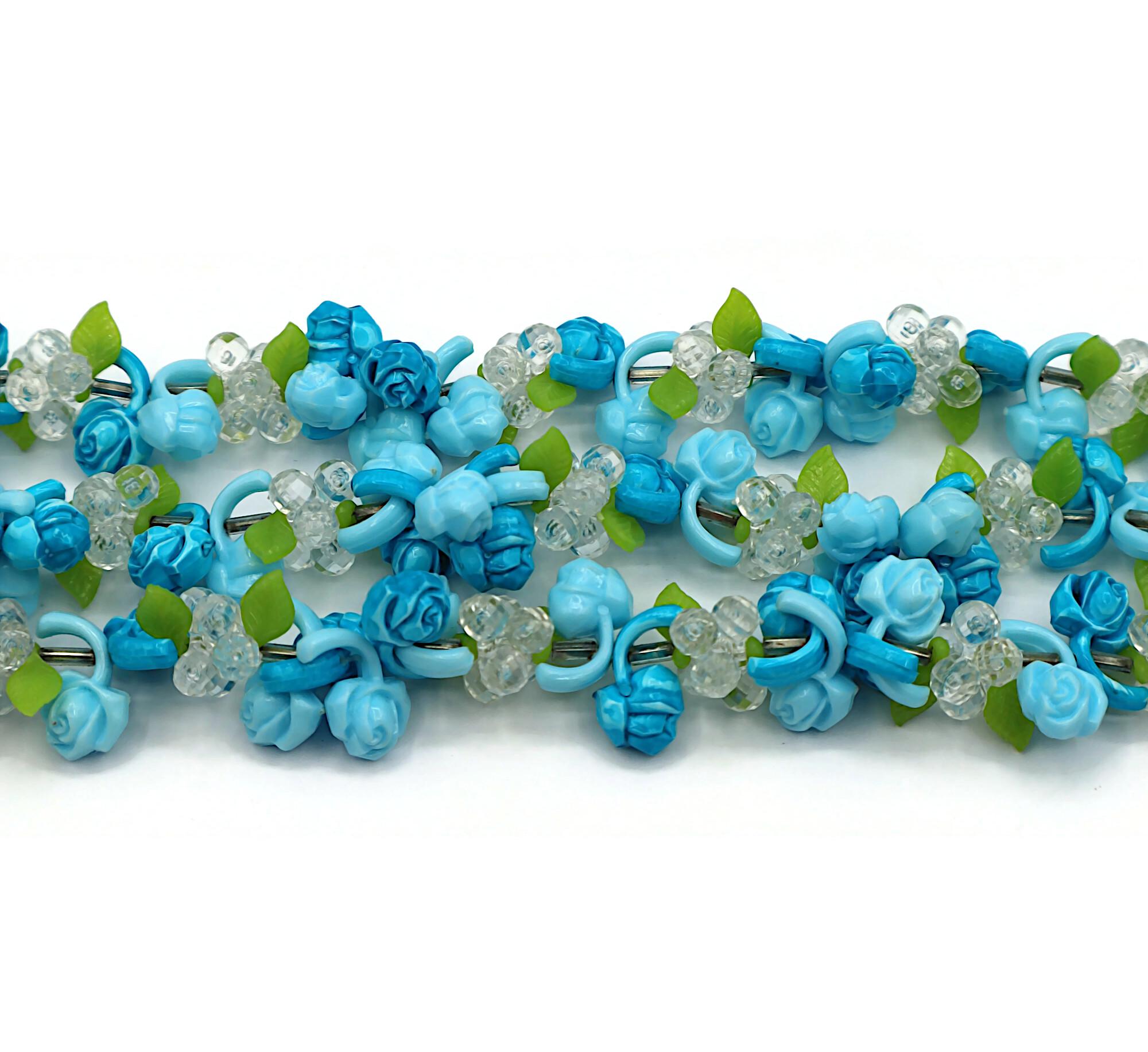 CHRISTIAN DIOR Vintage Multi-Strand Resin Floral Necklace 1966 For Sale 8