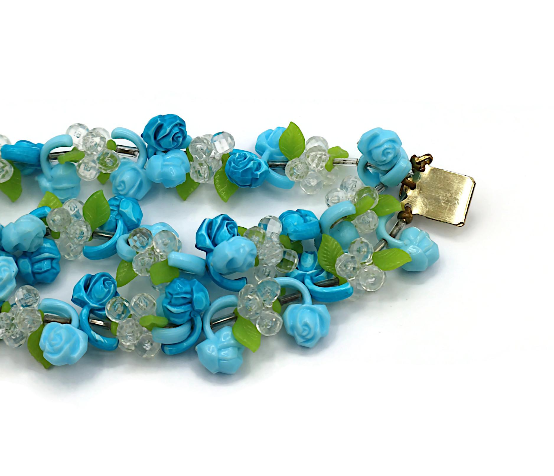 CHRISTIAN DIOR Vintage Multi-Strand Resin Floral Necklace 1966 For Sale 9