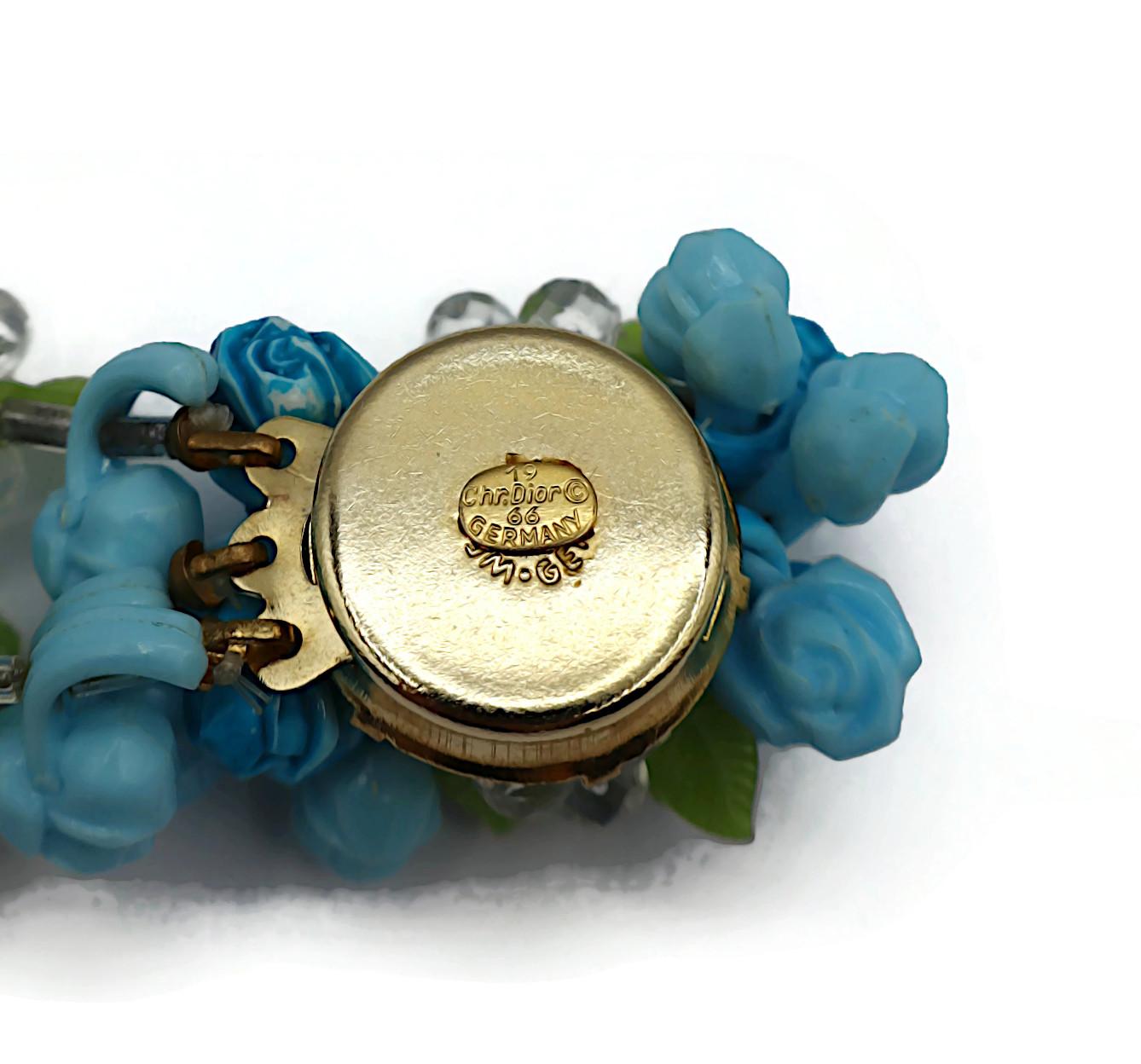CHRISTIAN DIOR Vintage Multi-Strand Resin Floral Necklace 1966 For Sale 12