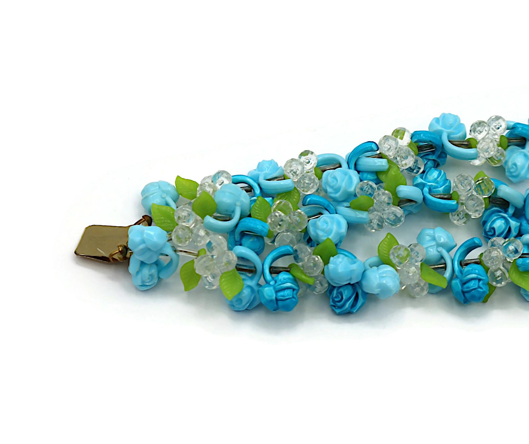 Women's CHRISTIAN DIOR Vintage Multi-Strand Resin Floral Necklace 1966 For Sale