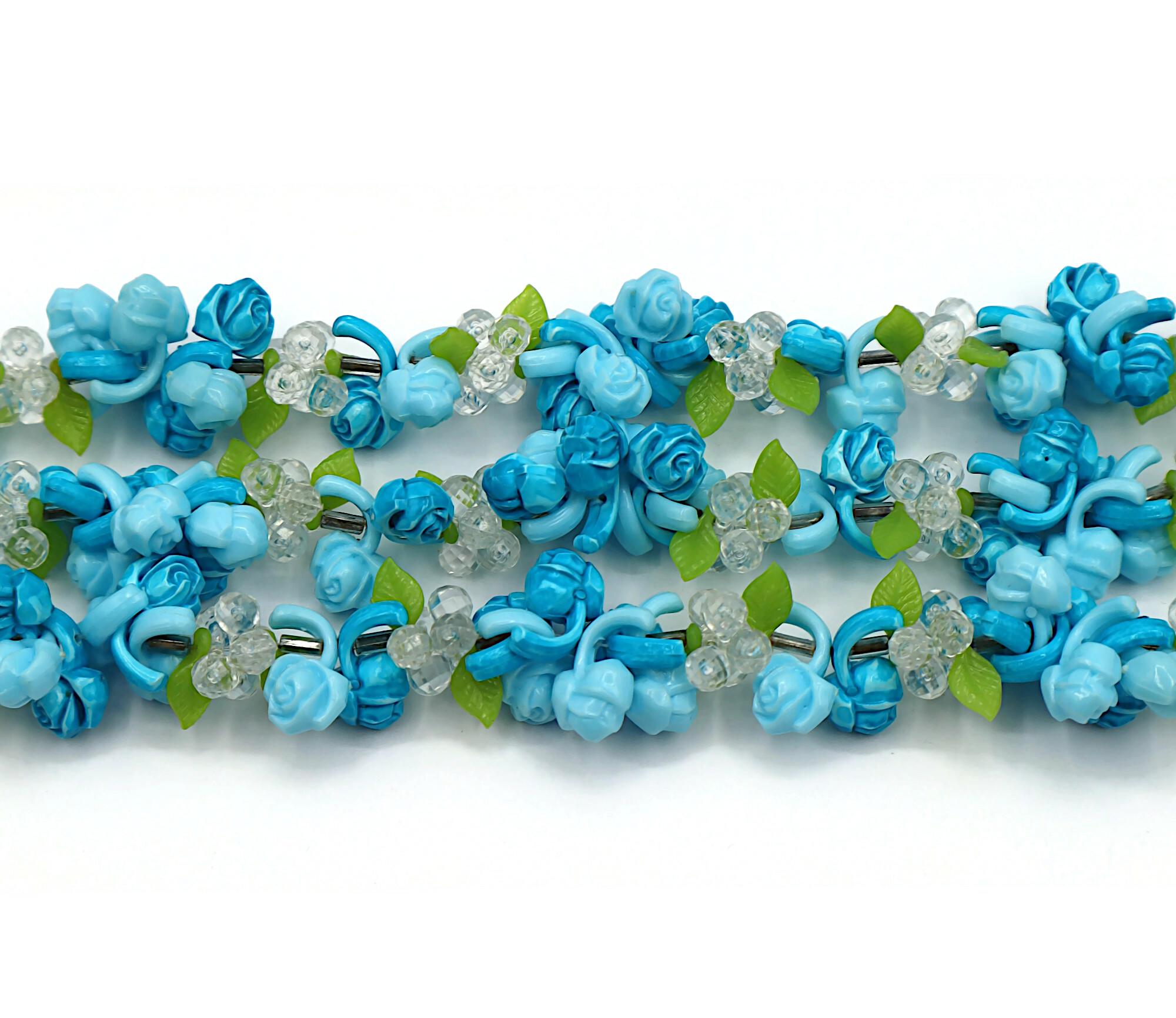 CHRISTIAN DIOR Vintage Multi-Strand Resin Floral Necklace 1966 For Sale 2