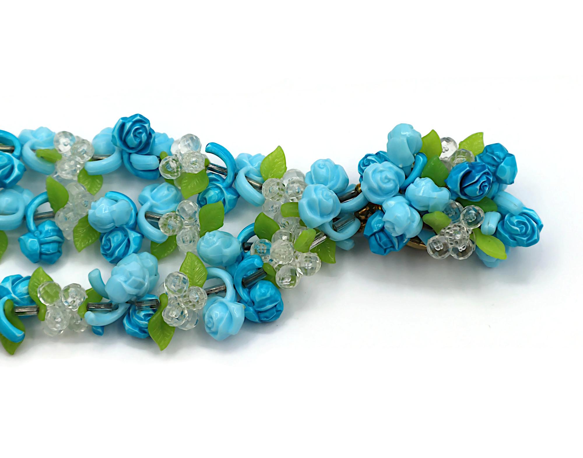 CHRISTIAN DIOR Vintage Multi-Strand Resin Floral Necklace 1966 For Sale 4