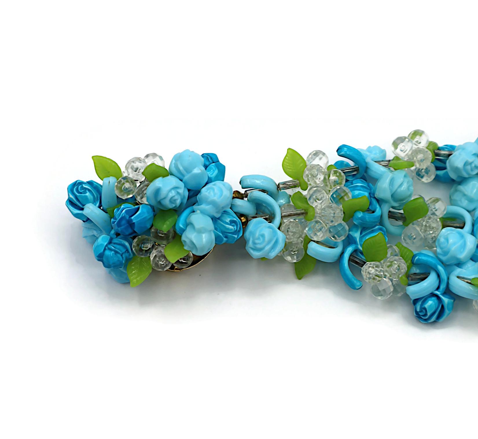 CHRISTIAN DIOR Vintage Multi-Strand Resin Floral Necklace 1966 For Sale 5