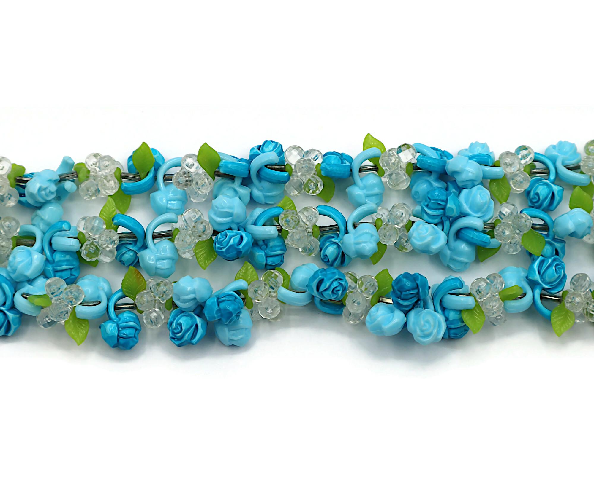 CHRISTIAN DIOR Vintage Multi-Strand Resin Floral Necklace 1966 For Sale 6