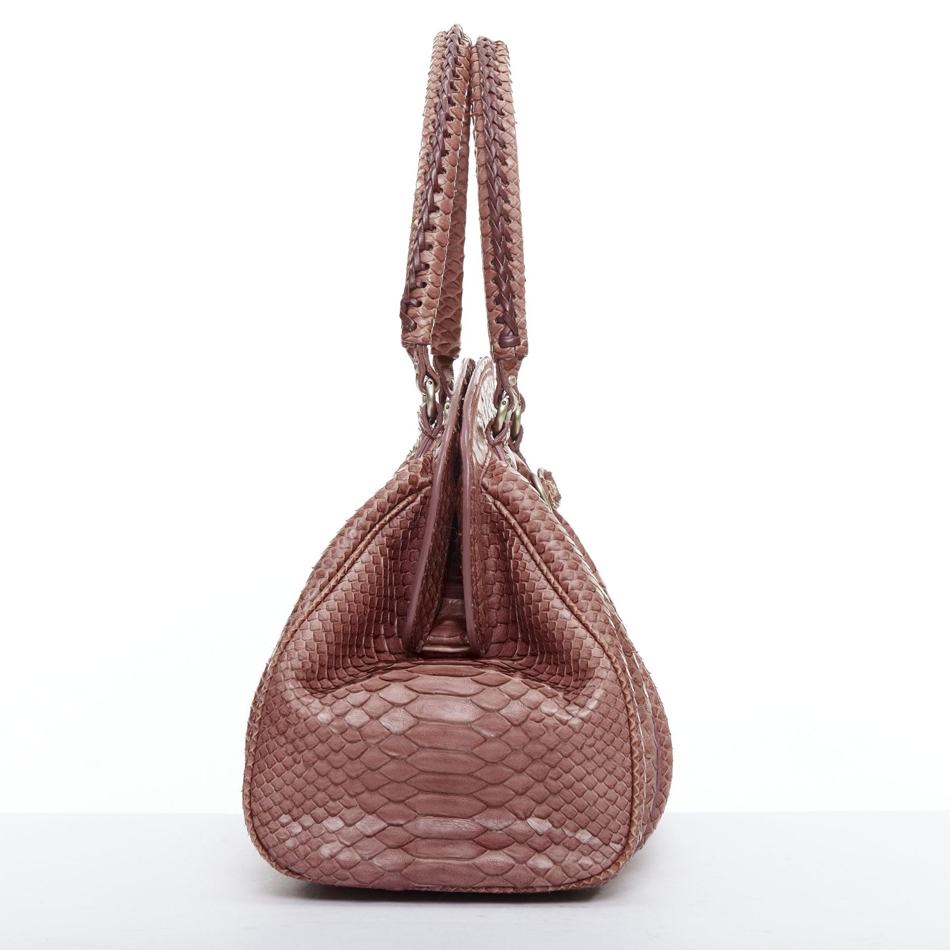 CHRISTIAN DIOR Vintage My Frame dark red genuine scaled leather top handle bag en Bueno estado para la venta en Hong Kong, NT