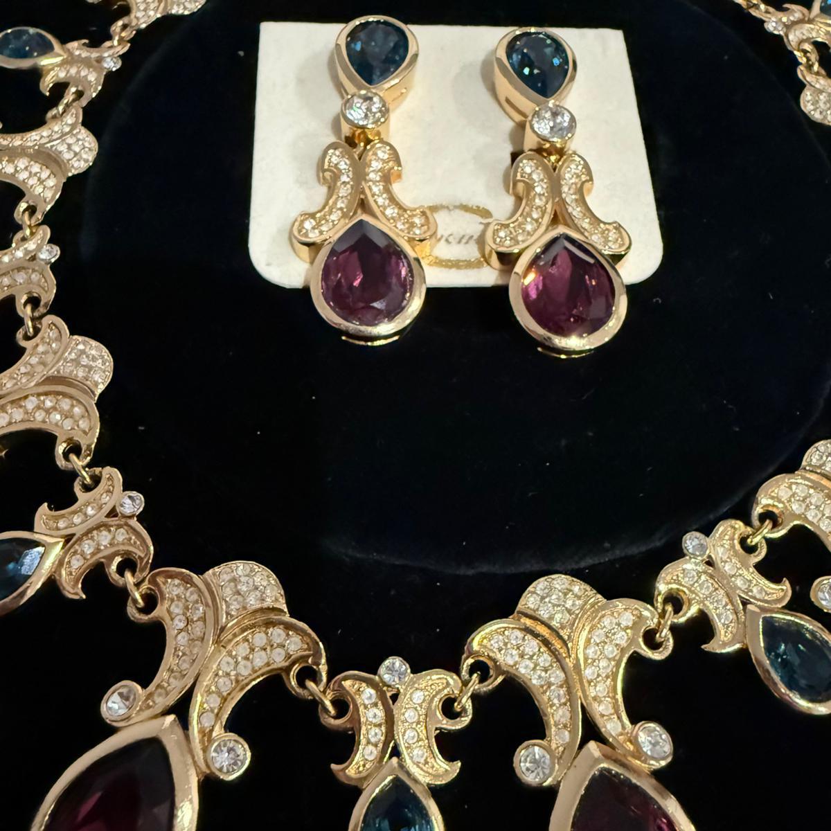 Christian Dior Vintage Necklace and Earrings Set, Circa 1980s For Sale 7