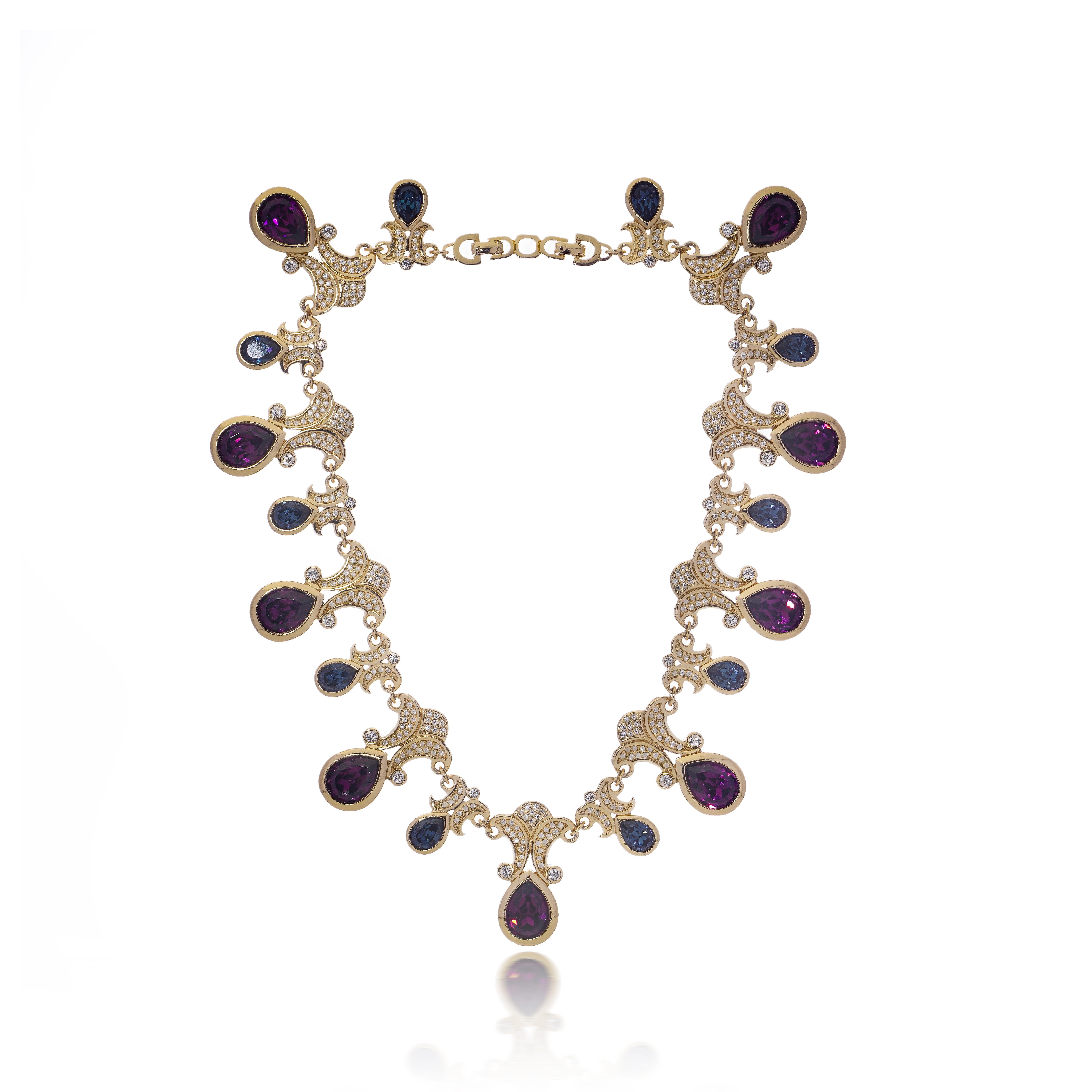 Women's Christian Dior Vintage Necklace and Earrings Set, Circa 1980s For Sale