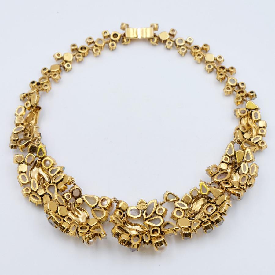 Christian Dior Vintage Necklace Faux Topaz Germany 1964 In Excellent Condition For Sale In Austin, TX