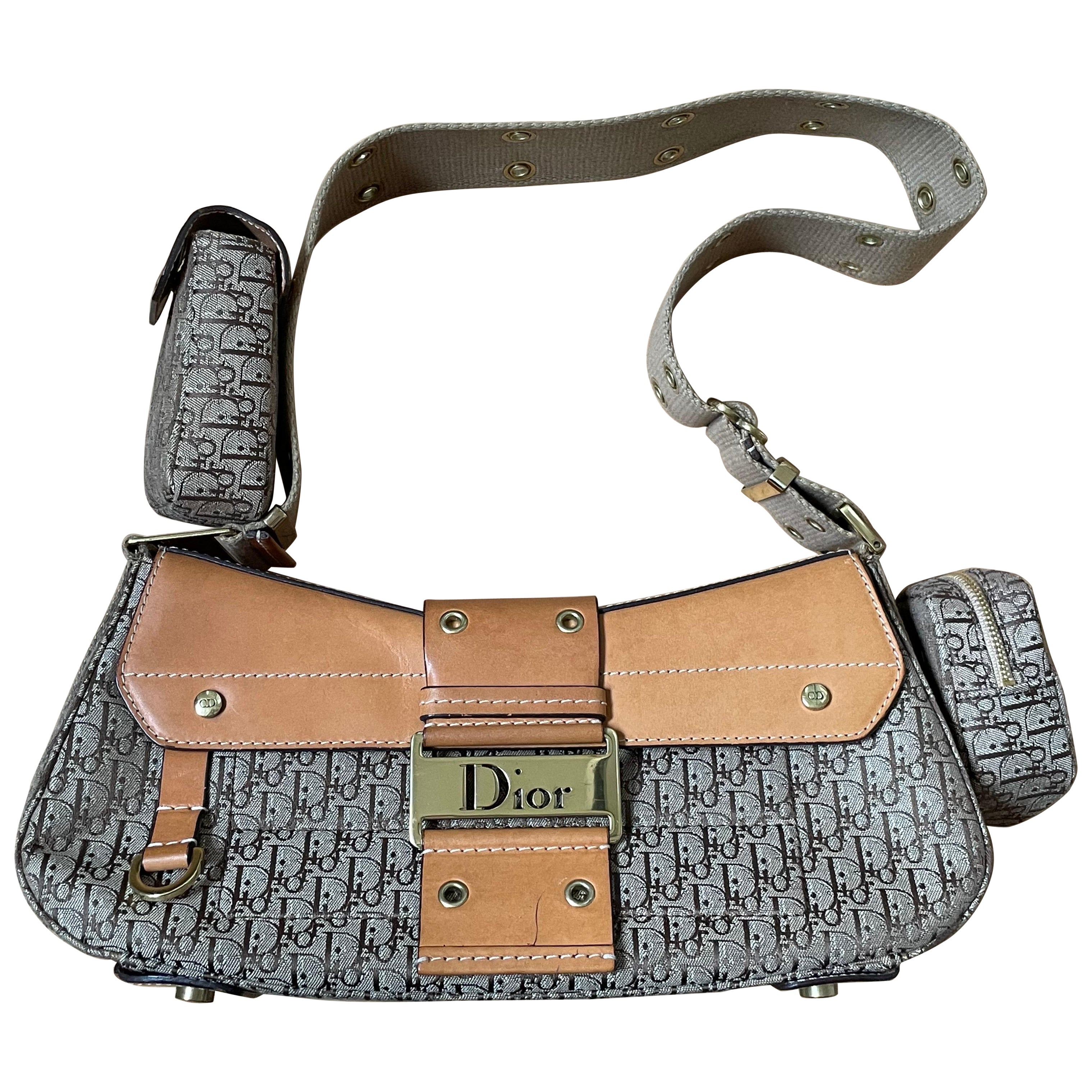 CHRISTIAN DIOR. Borsa con monogramma obliquo vintage.