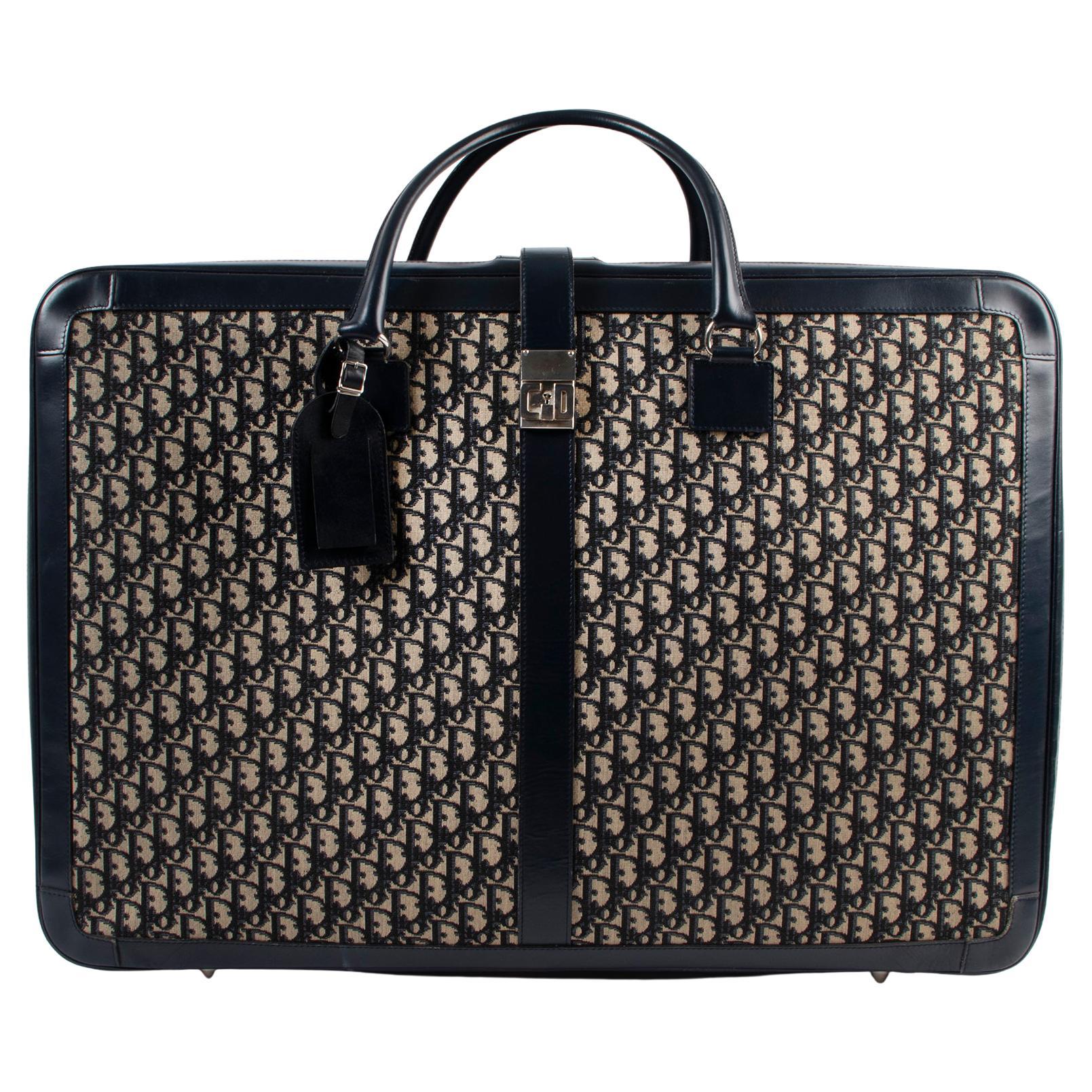 Christian Dior Vintage Oblique Monogram Large Suitcase