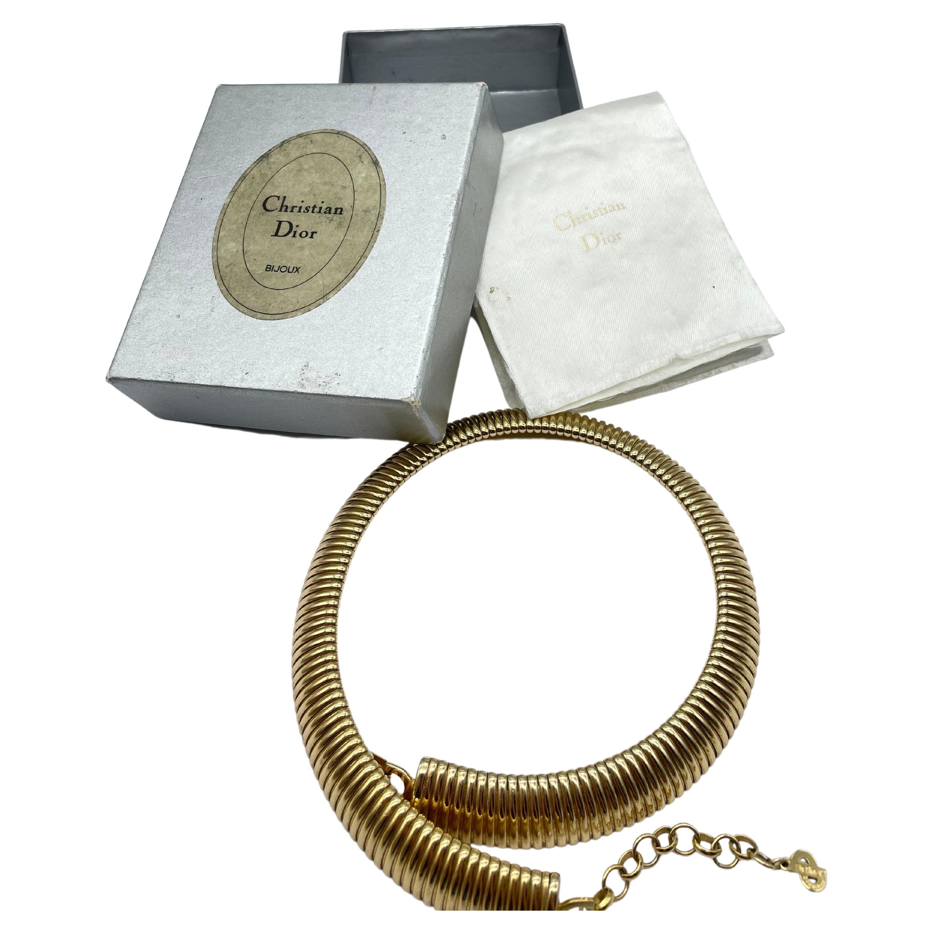 Christian Dior Vintage Omega necklace For Sale 5