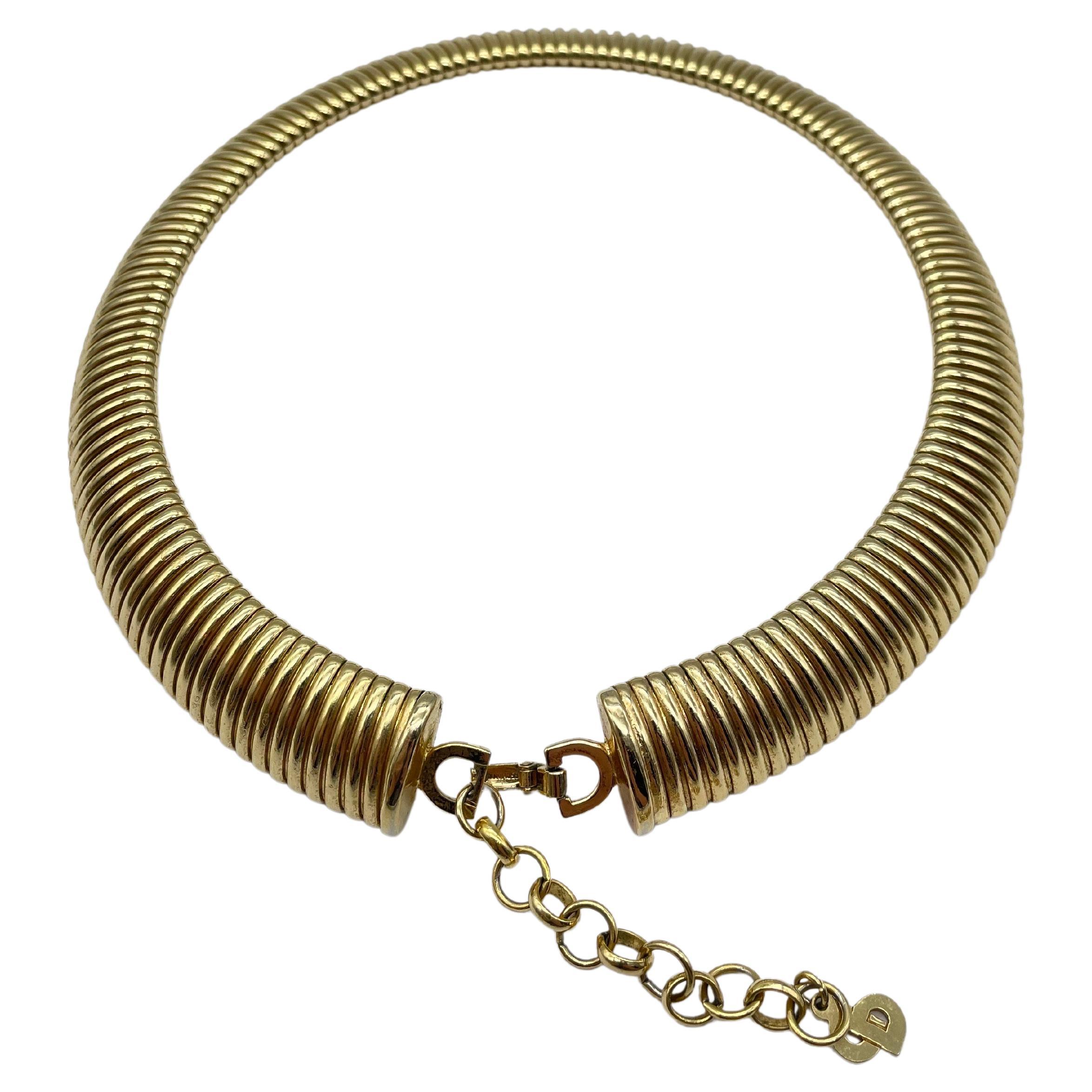 christian dior vintage gold necklace