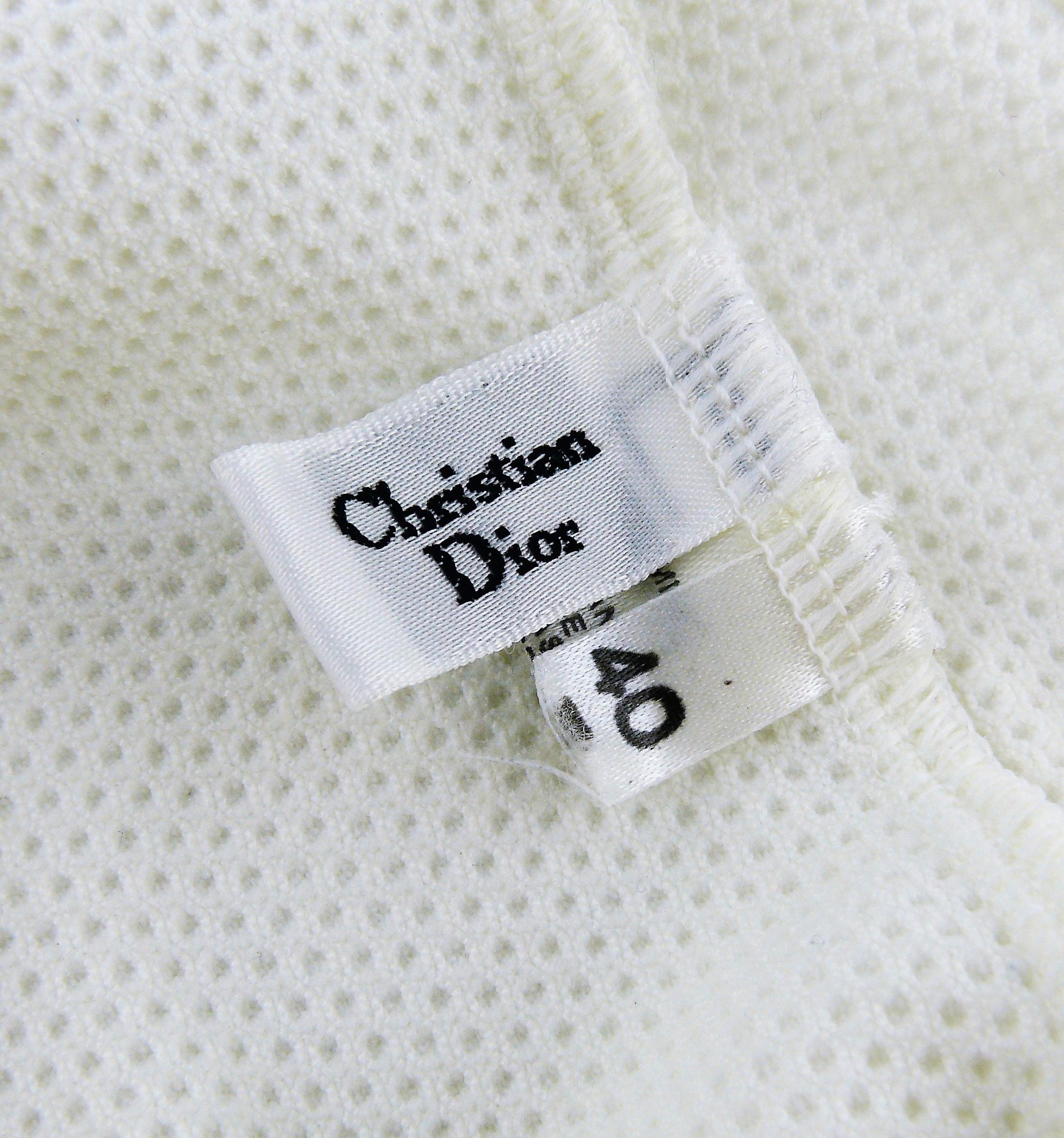 Christian Dior Vintage One Piece Gold and Silver Logo Swimsuit Size 40 In Excellent Condition In Nice, FR