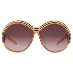 Christian Dior Vintage Naranja Marrón 2040 Gafas de sol oversize 130 mm